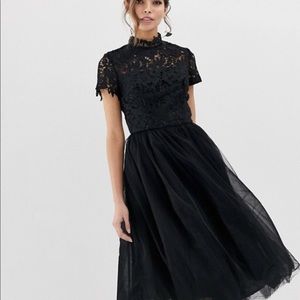 Chi Chi London High neck lace midi dress